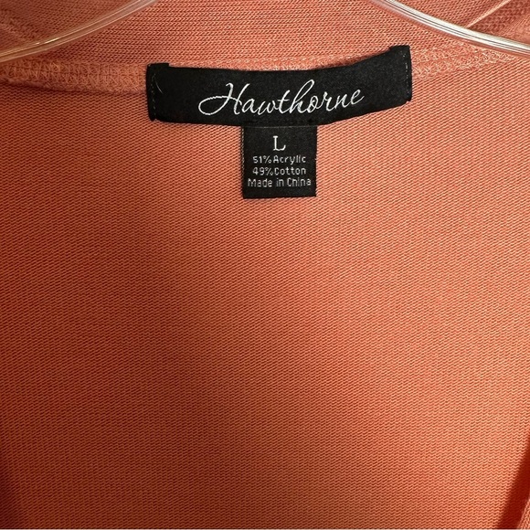 Hawthorne women’s lightweight button-up cardigan, size L
Peach/orange in color - Picture 2 of 5